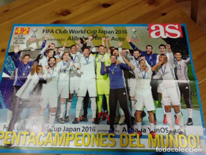 Coleccionismo deportivo: POSTER AS REAL MADRID PENTACAMPEON DEL MUNDO JAPON 2016