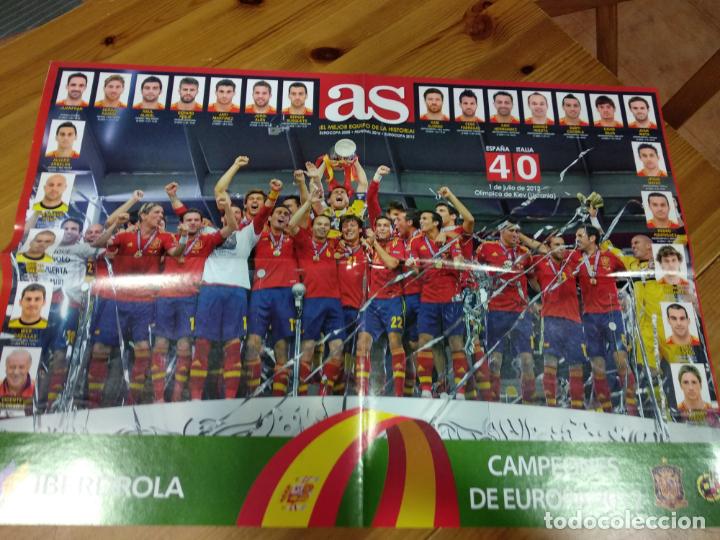 Collezionismo sportivo: CARTEL POSTER GIGANTE AS CAMPEONES DE EUROPA ESPA&Ntilde;A MUNDIAL IBERDROLA 2012