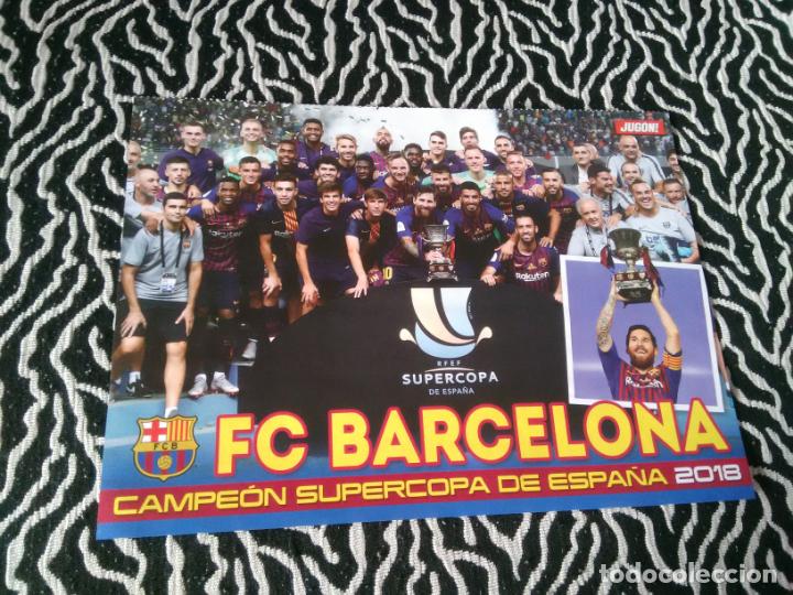 Collezionismo sportivo: DOBLE P&Oacute;STER 1 P&Aacute;GINA REVISTA JUG&Oacute;N 18-19: BARCELONA CAMPE&Oacute;N SUPERCOPA ESPA&Ntilde;A 2018-2019 Y LEVANTE