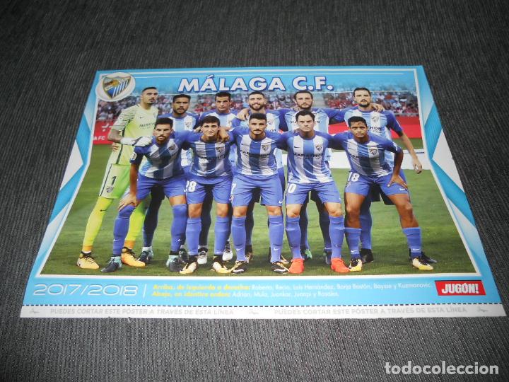 Coleccionismo deportivo: POSTER ALINEACION EQUIPO MALAGA TONI KROOS REAL MADRID JUGON 2017 2018 17 18 TAMA&Ntilde;O FOLIO