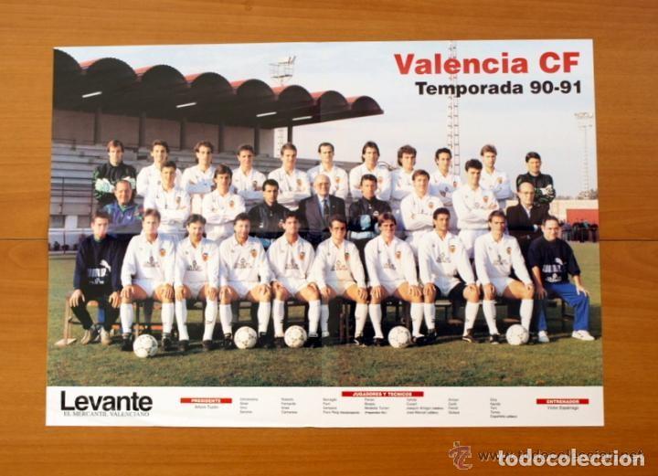 Coleccionismo deportivo: Valencia 90-91 - Peri&oacute;dico Levante - P&oacute;ster tama&ntilde;o 40 X 57