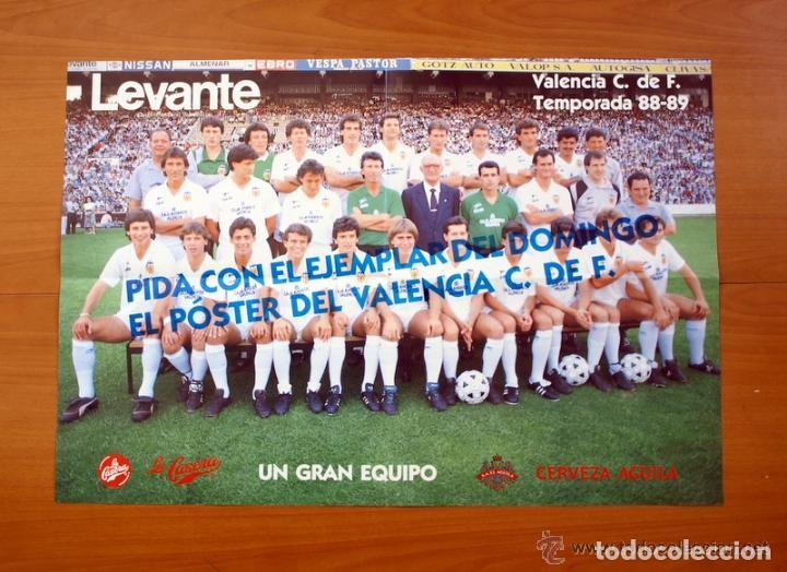 Coleccionismo deportivo: Valencia 88-89 - Peri&oacute;dico Levante - P&oacute;ster tama&ntilde;o 47 X 68