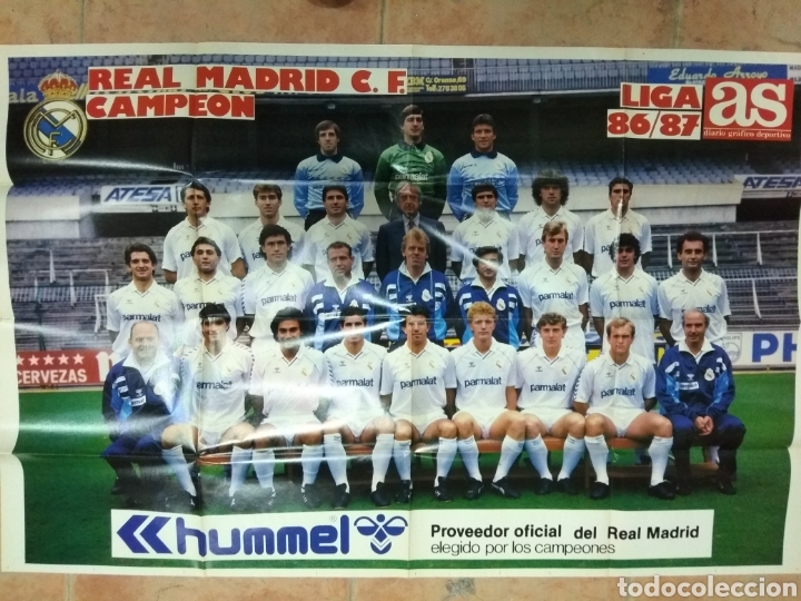 Sports collectibles: Poster Real Madrid CF. 1986-87. Gran tama&ntilde;o 96 x 61 cms. As