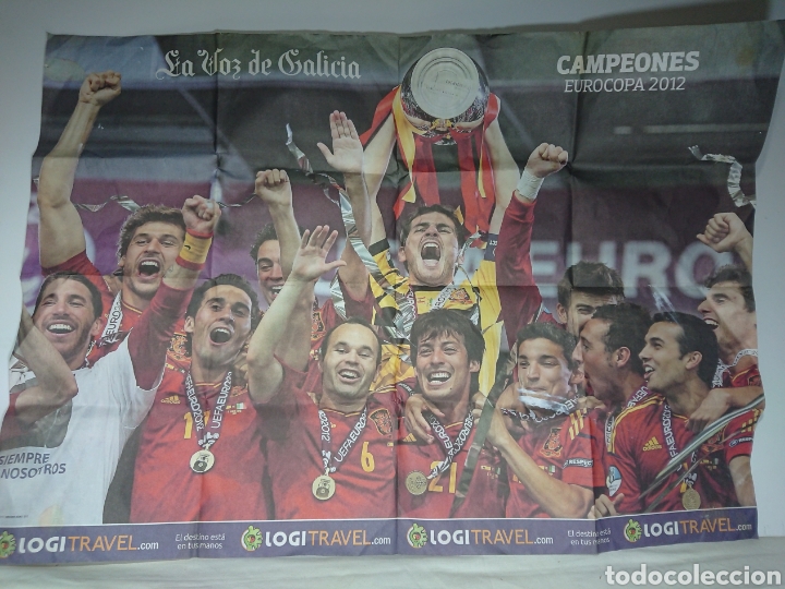 Collezionismo sportivo: Poster Espa&ntilde;a Campeones Eurocopa 2012 Selecci&oacute;n Espa&ntilde;ola / Iniesta, Casillas, Xavi