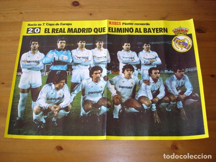 Collectionnisme sportif: POSTER FUTBOL: REAL MADRID (58X39) COPA DE EUROPA, TEMPORADA 1987-1988 / REVERSO CON IMAGENES