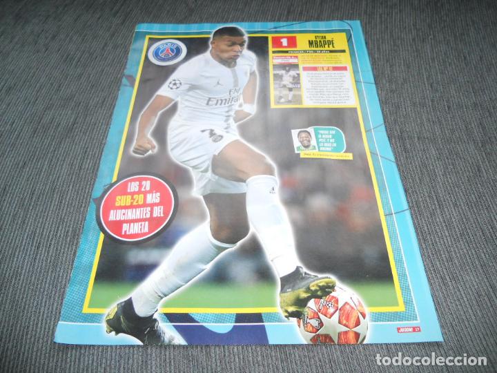 Coleccionismo deportivo: HOJA TIPO POSTER KYLIAN MBAPPE PARIS SAINT-GERMAIN JUGON 2018 2019 18 19 TAMA&Ntilde;O FOLIO