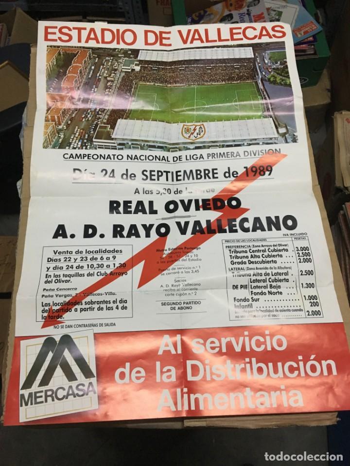 Sammelleidenschaft Sport: CARTEL ESTADIO DE VALLECAS RAYO VALLECANO REAL OVIEDO LIGA TEMPORADA 1989 1990 MERCASA