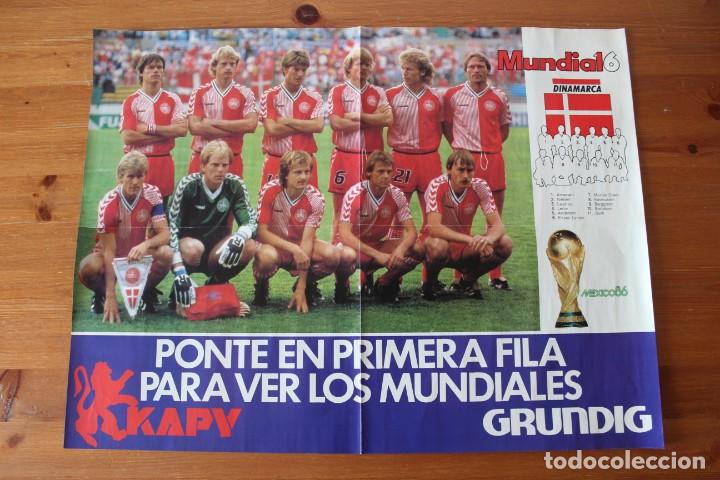 Sammelleidenschaft Sport: POSTER FUTBOL: SELECCION DINAMARCA (55X42) MUNDIAL MEXICO 86 / REVERSO ELKJAER LARSEN / 1986
