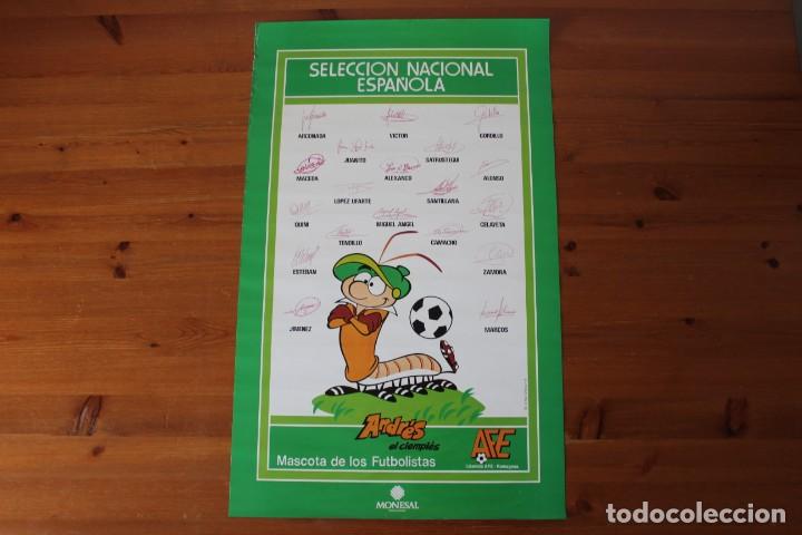 Collezionismo sportivo: POSTER FUTBOL: SELECCION NACIONAL ESPA&Ntilde;OLA (63X39) - AFE, ANDRES EL CIEMPIES - ESPA&Ntilde;A, A&Ntilde;O 1982