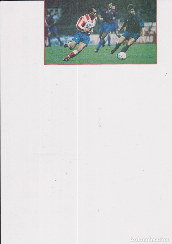 Sammelleidenschaft Sport: BAR&Ccedil;A: Recorte de LAUDRUP frente al colchonero Marina