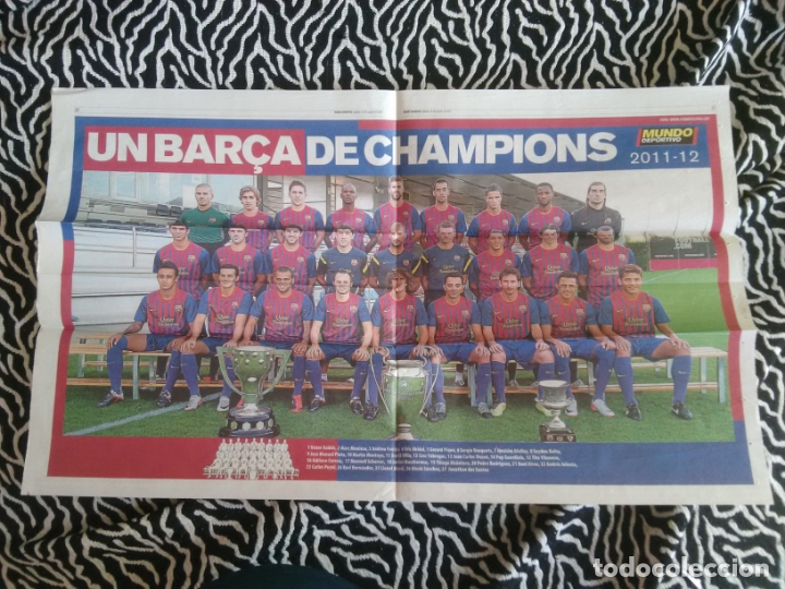 Sammelleidenschaft Sport: P&Oacute;STER BARCELONA MUNDO DEPORTIVO LIGA F&Uacute;TBOL 2011-2012 UN BAR&Ccedil;A DE CHAMPIONS 11-12 (MIDE 57 X 35 CM)