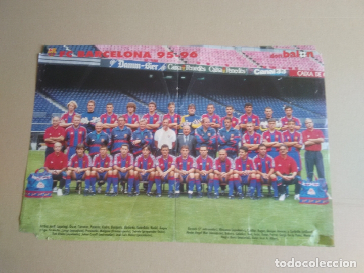 Sammelleidenschaft Sport: ANTIGUO P&Oacute;STER 2 P&Aacute;GINAS BAR&Ccedil;A 1995-1996  F. C. BARCELONA LIGA F&Uacute;TBOL 95-96 REVISTA DON BAL&Oacute;N
