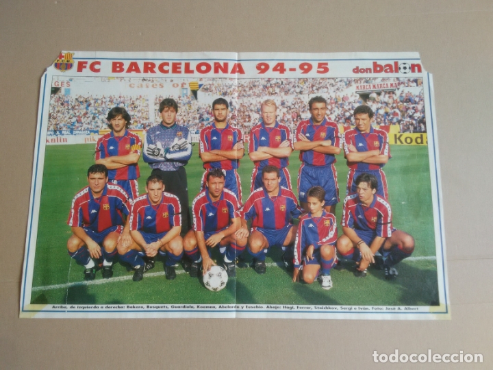 Sammelleidenschaft Sport: ANTIGUO P&Oacute;STER 2 P&Aacute;GINAS BAR&Ccedil;A 1994-1995 BARCELONA LIGA F&Uacute;TBOL 94-95 REVISTA DON BAL&Oacute;N
