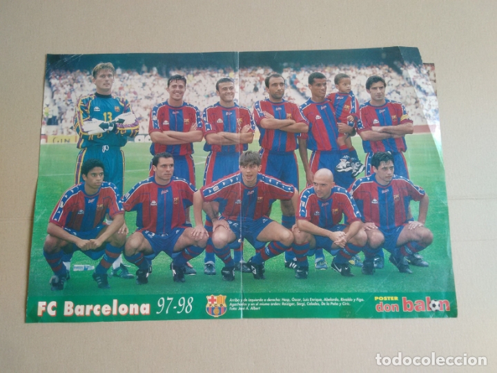Sammelleidenschaft Sport: ANTIGUO P&Oacute;STER 2 P&Aacute;GINAS BAR&Ccedil;A 1997-1998 BARCELONA LIGA F&Uacute;TBOL 97-98 REVISTA DON BAL&Oacute;N