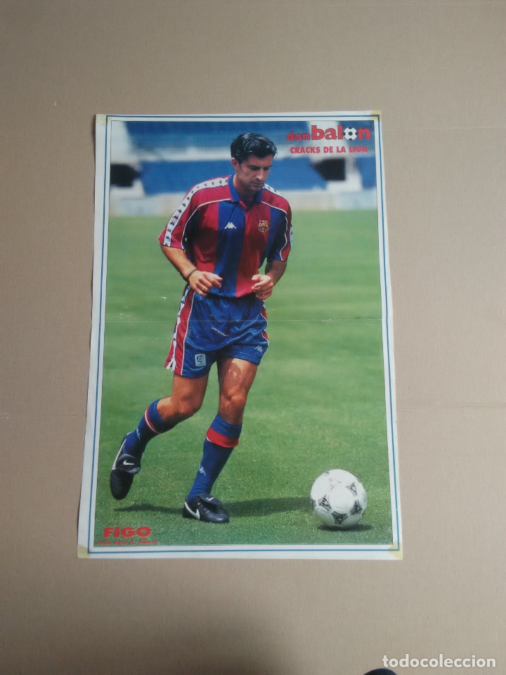 Sammelleidenschaft Sport: ANTIGUO P&Oacute;STER 2 P&Aacute;GINAS LUIS FIGO (BARCELONA BAR&Ccedil;A) CRACKS LIGA 95-96 REVISTA DON BAL&Oacute;N 1995-1996