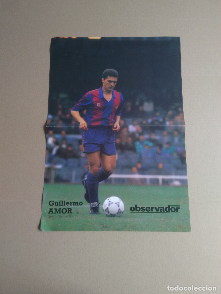 Sammelleidenschaft Sport: ANTIGUO P&Oacute;STER AMOR, BARCELONA 1990-1991 BAR&Ccedil;A LIGA F&Uacute;TBOL 90-91 EL OBSERVADOR MIDE 29 X 42 CM
