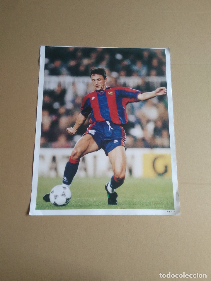 Collectionnisme sportif: P&Oacute;STER GHEORGHE POPESCU, BARCELONA 1996-1997 BAR&Ccedil;A LIGA F&Uacute;TBOL 96-97 MIDE UNOS 30 X 37 CM