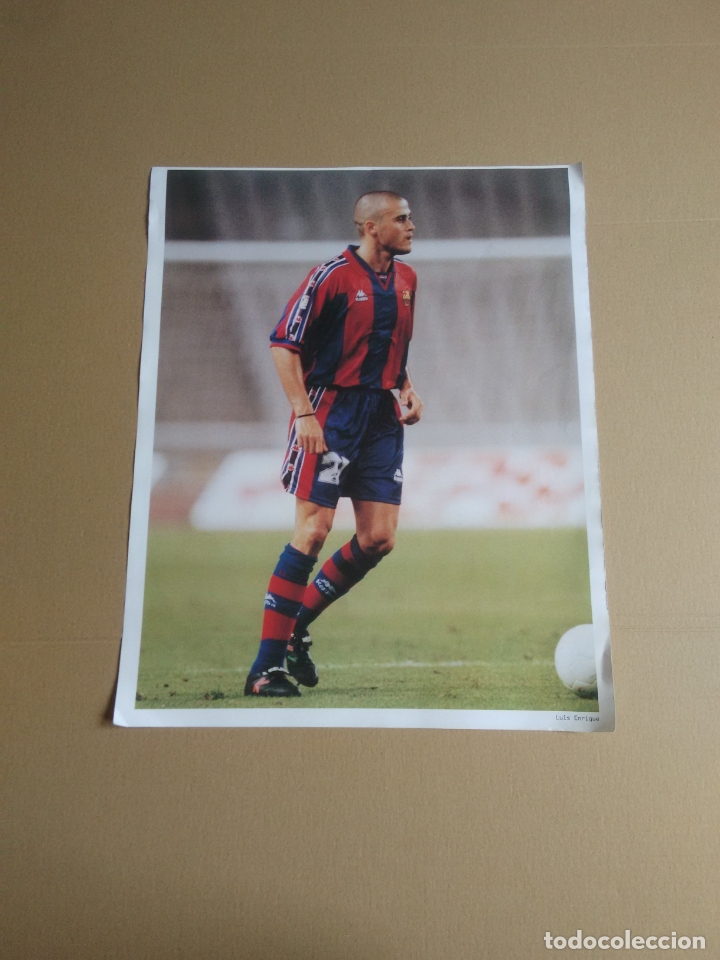 Collectionnisme sportif: P&Oacute;STER LUIS ENRIQUE, BARCELONA 1996-1997 BAR&Ccedil;A LIGA F&Uacute;TBOL 96-97 MIDE UNOS 30 X 37 CM