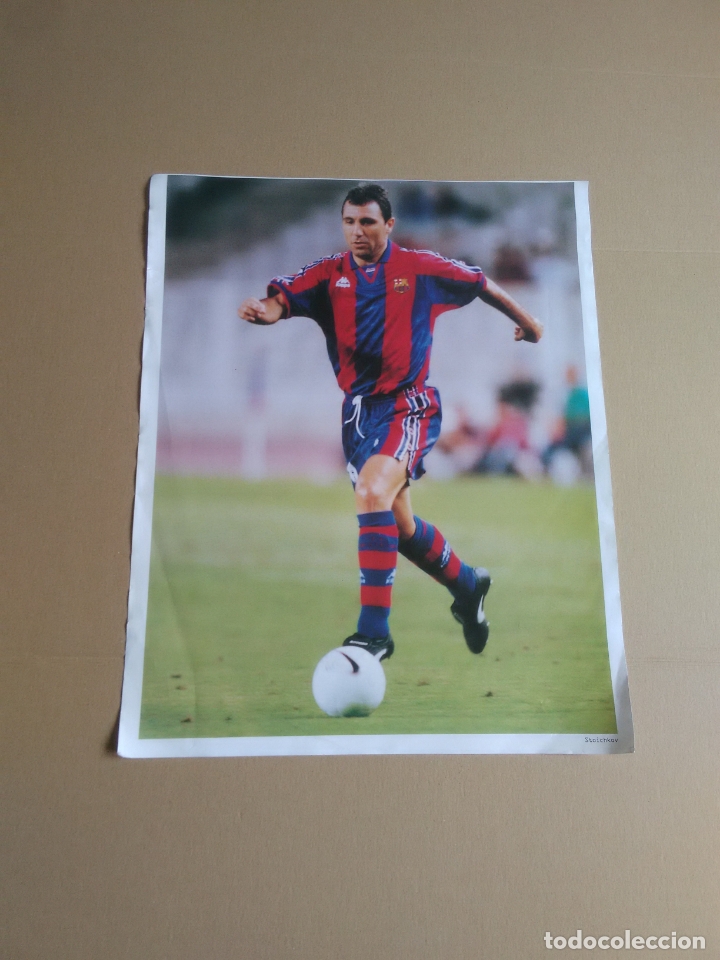 Collectionnisme sportif: P&Oacute;STER HRISTO STOICHKOV, BARCELONA 1996-1997 BAR&Ccedil;A LIGA F&Uacute;TBOL 96-97 MIDE UNOS 30 X 37 CM