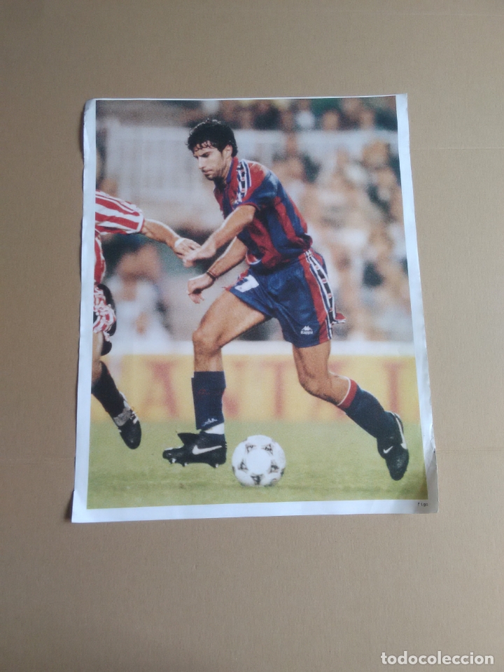 Collectionnisme sportif: P&Oacute;STER LUIS FIGO, BARCELONA 1996-1997 BAR&Ccedil;A LIGA F&Uacute;TBOL 96-97 MIDE UNOS 30 X 37 CM