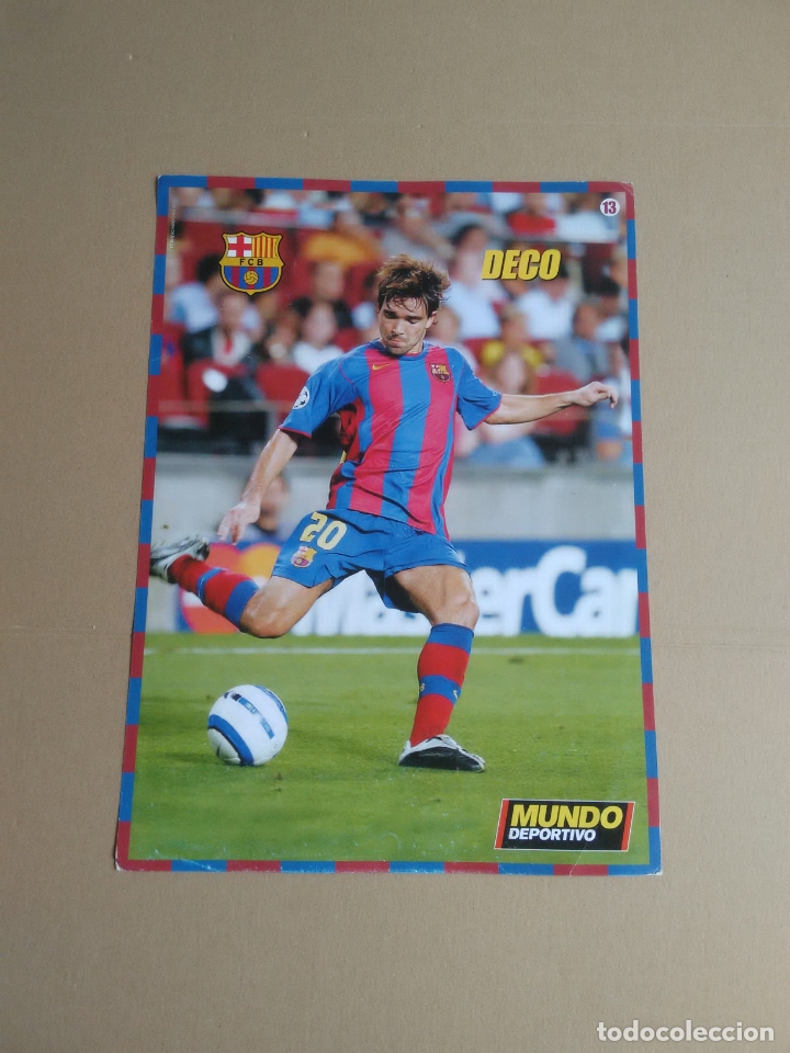 Collectionnisme sportif: N&ordm; 13 P&Oacute;STER DECO BARCELONA 2004-2005, BAR&Ccedil;A LIGA F&Uacute;TBOL 04-05 MUNDO DEPORTIVO (24,5 X 34 CM)