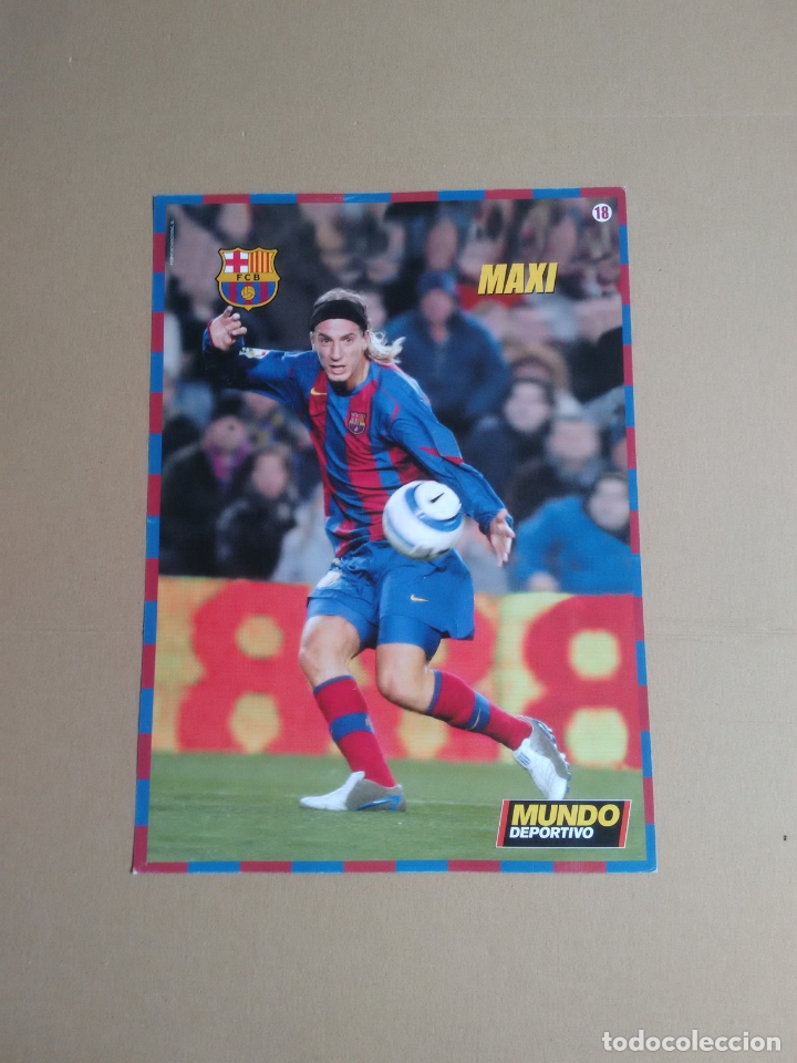 Collectionnisme sportif: N&ordm; 18 P&Oacute;STER MAXI L&Oacute;PEZ BARCELONA 2004-2005, BAR&Ccedil;A LIGA F&Uacute;TBOL 04-05 MUNDO DEPORTIVO (24,5 X 34 CM)