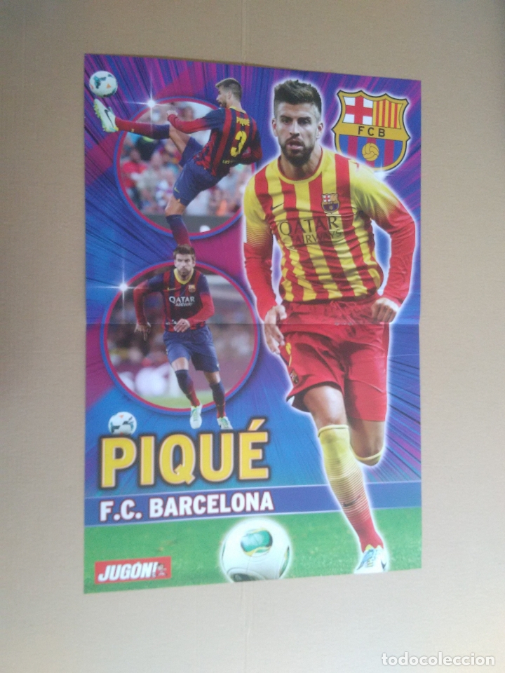 Sammelleidenschaft Sport: PIQU&Eacute; BARCELONA, BAR&Ccedil;A Y SERGIO RAMOS REAL MADRID - DOBLE P&Oacute;STER 2 P&Aacute;GINAS REVISTA JUG&Oacute;N LIGA F&Uacute;TBOL