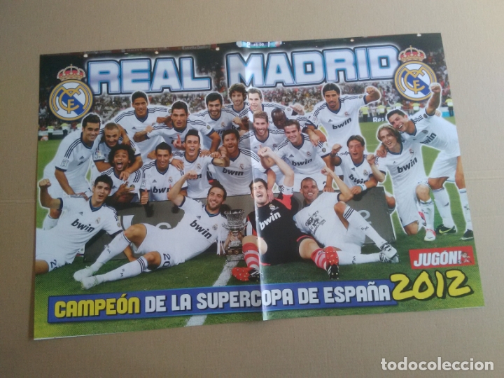Sammelleidenschaft Sport: REAL MADRID CAMPE&Oacute;N SUPERCOPA DE ESPA&Ntilde;A 2012 - P&Oacute;STER 2 P&Aacute;GINAS REVISTA JUG&Oacute;N F&Uacute;TBOL