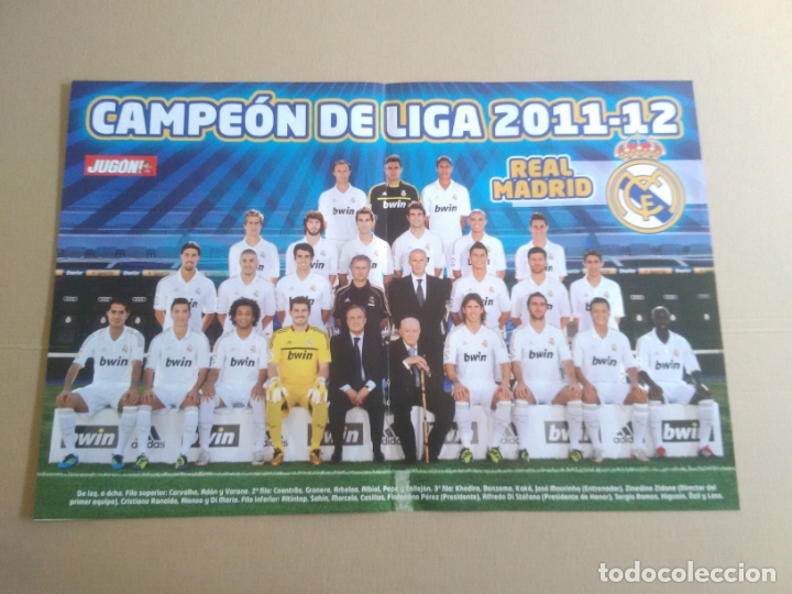 Sammelleidenschaft Sport: REAL MADRID 11-12 CAMPE&Oacute;N LIGA 2011- 2012, TRASERA INIESTA - P&Oacute;STER 2 P&Aacute;GINAS REVISTA JUG&Oacute;N F&Uacute;TBOL