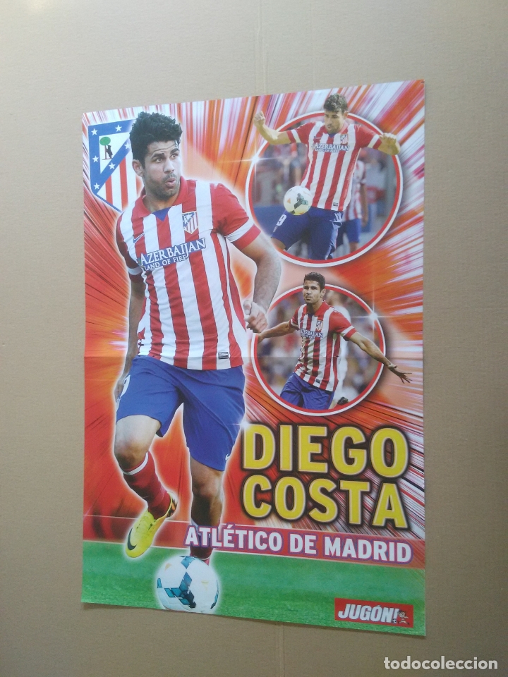 Sammelleidenschaft Sport: DIEGO COSTA ATL&Eacute;TICO MADRID, REAL MADRID 2013-2014 LIGA 13-14: P&Oacute;STER 2 P&Aacute;GINAS REVISTA JUG&Oacute;N F&Uacute;TBOL