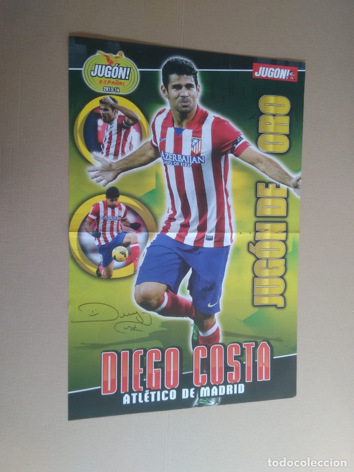 Sammelleidenschaft Sport: DIEGO COSTA ATL&Eacute;TICO MADRID, SELECCI&Oacute;N ESPA&Ntilde;OLA 2014 ESPA&Ntilde;A - P&Oacute;STER 2 P&Aacute;GINAS REVISTA JUG&Oacute;N F&Uacute;TBOL
