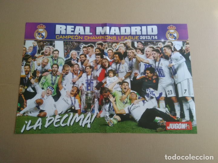 Sports collectibles: REAL MADRID CHAMPIONS 2013-2014, ESPA&Ntilde;A SELECCI&Oacute;N ESPA&Ntilde;OLA - P&Oacute;STER 2 P&Aacute;GINAS REVISTA JUG&Oacute;N F&Uacute;TBOL