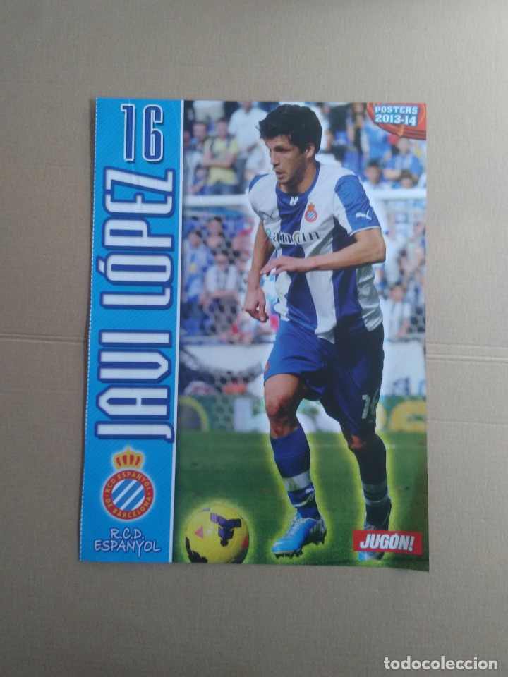 Sports collectibles: DOBLE P&Oacute;STER 1 P&Aacute;GINA REVISTA JUG&Oacute;N LIGA F&Uacute;TBOL: JAVI L&Oacute;PEZ (ESPANYOL) RA&Uacute;L GARC&Iacute;A (ATL&Eacute;TICO MADRID)