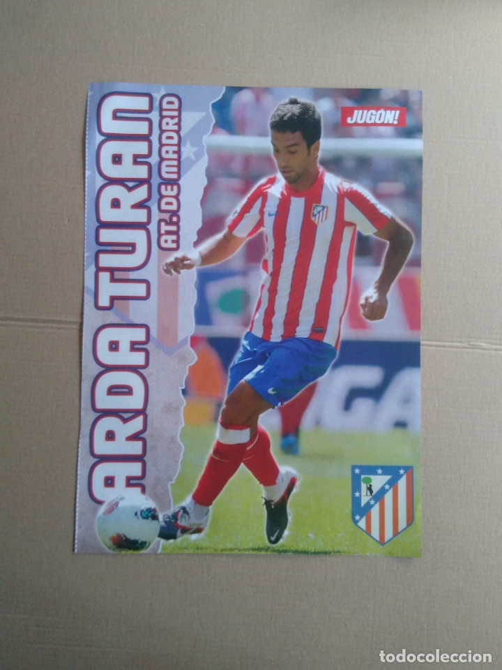 Collezionismo sportivo: DOBLE P&Oacute;STER 1 P&Aacute;GINA REVISTA JUG&Oacute;N LIGA F&Uacute;TBOL: ARDA TURAN (ATL&Eacute;TICO MADRID), BARRERA (ZARAGOZA)