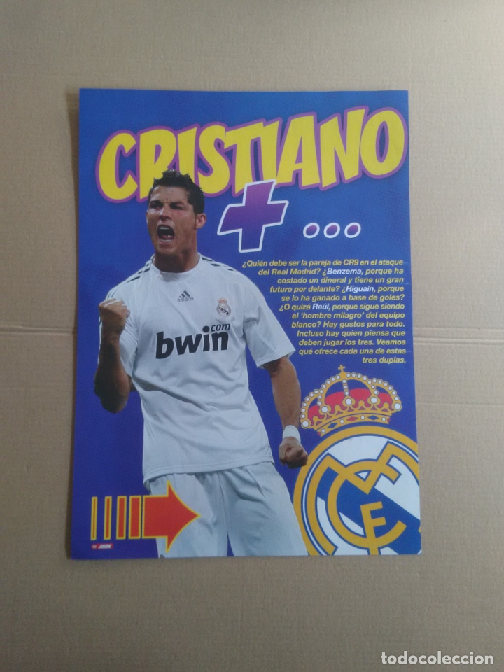 Collectionnisme sportif: DOBLE P&Oacute;STER 1 P&Aacute;GINA REVISTA JUG&Oacute;N LIGA F&Uacute;TBOL: CRISTIANO RONALDO CR7 (REAL MADRID), RENAN (XEREZ)