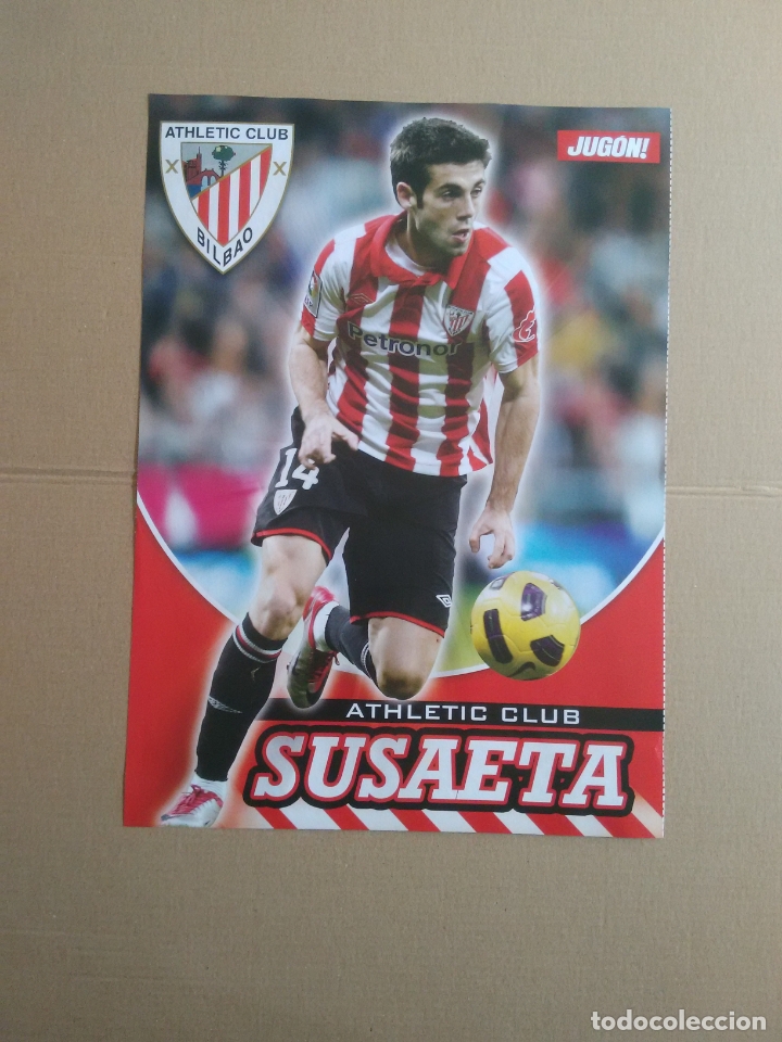 Collectionnisme sportif: DOBLE P&Oacute;STER 1 P&Aacute;GINA REVISTA JUG&Oacute;N LIGA F&Uacute;TBOL: SUSAETA ATHLETIC BILBAO Y DIEGO L&Oacute;PEZ VILLARREAL