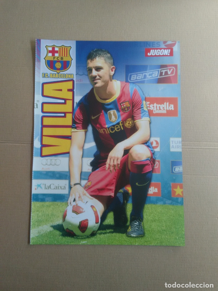 Collectionnisme sportif: DOBLE P&Oacute;STER 1 P&Aacute;GINA REVISTA JUG&Oacute;N LIGA F&Uacute;TBOL: VILLA (BARCELONA, BAR&Ccedil;A) Y LEKIC (OSASUNA)