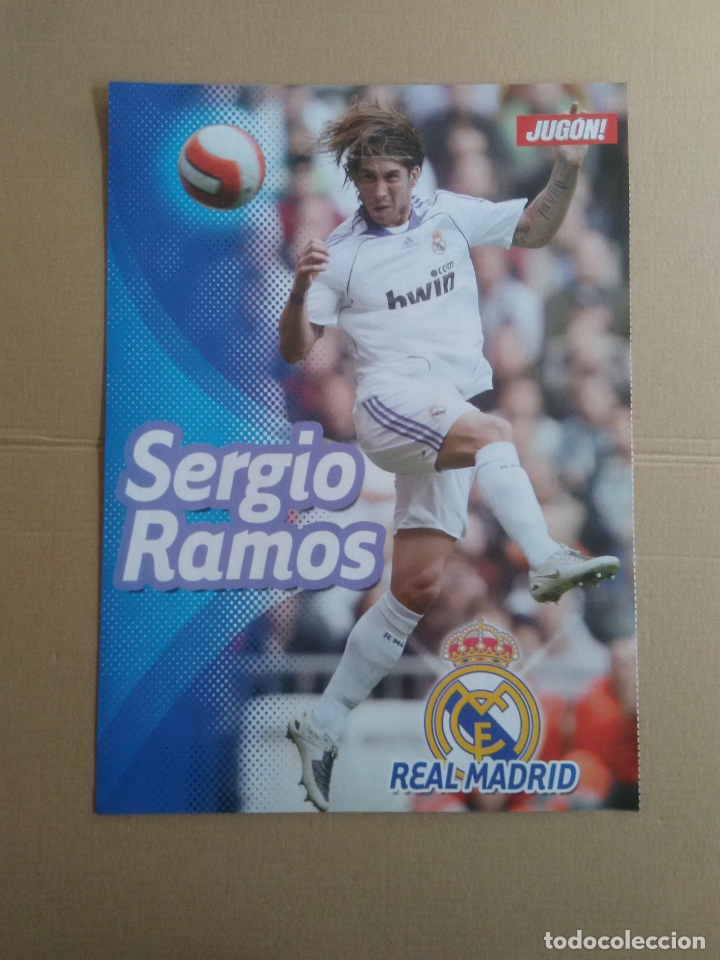 Collezionismo sportivo: DOBLE P&Oacute;STER 1 P&Aacute;GINA REVISTA JUG&Oacute;N LIGA F&Uacute;TBOL: SERGIO RAMOS REAL MADRID Y BANEGA VALENCIA DATOS