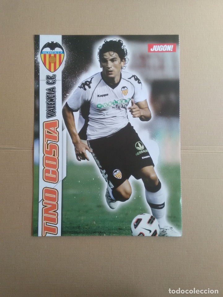 Collezionismo sportivo: DOBLE P&Oacute;STER 1 P&Aacute;GINA REVISTA JUG&Oacute;N LIGA F&Uacute;TBOL: TINO COSTA VALENCIA Y QUINCY M&Aacute;LAGA