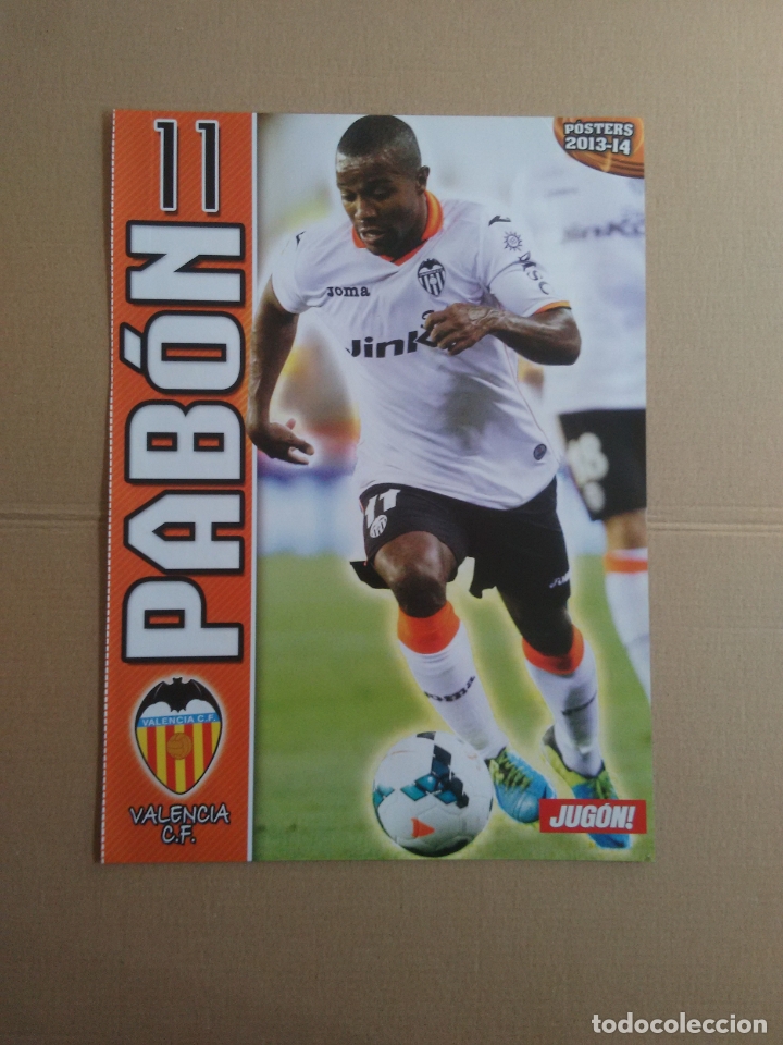 Sammelleidenschaft Sport: DOBLE P&Oacute;STER 1 P&Aacute;GINA REVISTA JUG&Oacute;N LIGA F&Uacute;TBOL: PAB&Oacute;N VALENCIA Y EL HAMDAOUI M&Aacute;LAGA