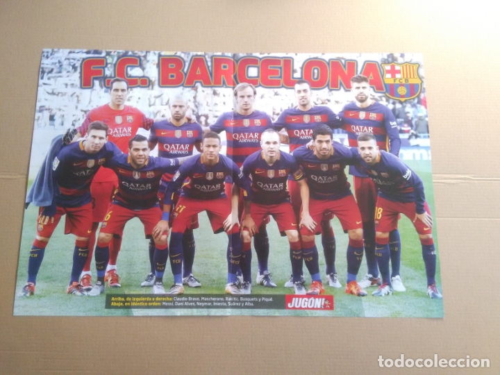 Coleccionismo deportivo: BARCELONA BAR&Ccedil;A 15-16 LIGA 2015-2016 P&Oacute;STER 2 P&Aacute;GINAS REVISTA JUG&Oacute;N, DETR&Aacute;S TRASHORRAS Y KONOPLYANKA