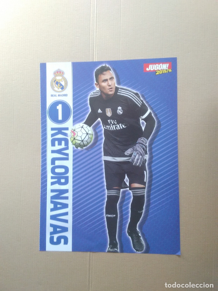 Coleccionismo deportivo: KEYLOR NAVAS REAL MADRID Y EQUIPO REAL SOCIEDAD LIGA 2015-2016 DOBLE P&Oacute;STER 1 P&Aacute;GINA REVISTA JUG&Oacute;N