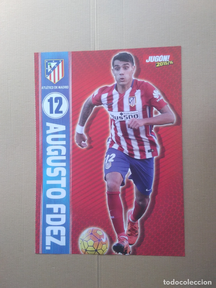 Coleccionismo deportivo: AUGUSTO FERN&Aacute;NDEZ ATL&Eacute;TICO MADRID Y EQUIPO BETIS LIGA 2015-2016 DOBLE P&Oacute;STER 1 P&Aacute;GINA REVISTA JUG&Oacute;N