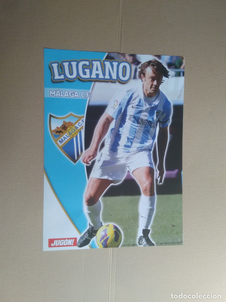 Coleccionismo deportivo: LUGANO M&Aacute;LAGA Y EQUIPO OSASUNA 12-13 LIGA F&Uacute;TBOL 2012-2013 DOBLE P&Oacute;STER 1 P&Aacute;GINA REVISTA JUG&Oacute;N