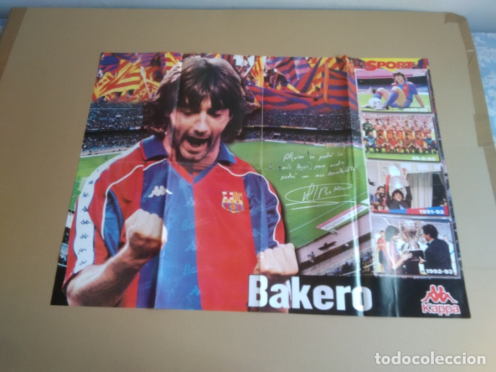 Collectionnisme sportif: P&Oacute;STER BAKERO DEDICATORIA DESPEDIDA AFICI&Oacute;N DIARIO SPORT BARCELONA 1996-1997 LIGA 96-97 (80 X 60 CM)