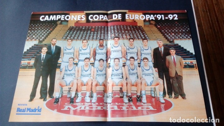 Sammelleidenschaft Sport: P&oacute;ster campeones Copa de Europa 1991-92 91-92 real Madrid de baloncesto