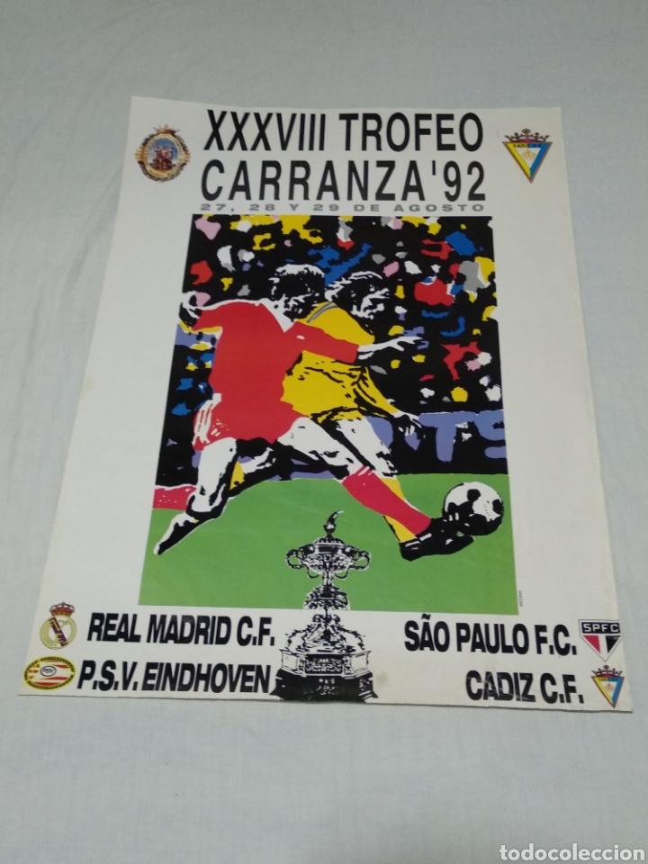 Sammelleidenschaft Sport: CARTEL XXXVIII TROFEO CARRANZA CADIZ C.F. 1992