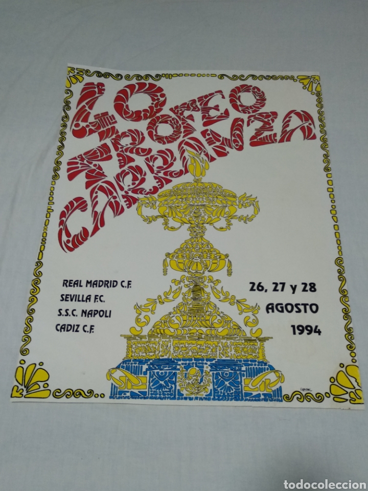 Sammelleidenschaft Sport: CARTEL 40 TROFEO CARRANZA CADIZ C.F. 1994