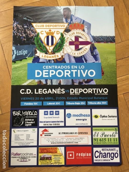 Sammelleidenschaft Sport: CARTEL POSTER OFICIAL FUTBOL LEGANES 0-0 DEPORTIVO CORU&Ntilde;A LIGA TEMPORADA 2017 2018
