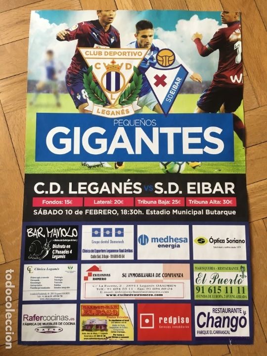 Sammelleidenschaft Sport: CARTEL POSTER OFICIAL FUTBOL LEGANES 0-1 EIBAR LIGA TEMPORADA 2017 2018